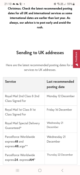 Missed Royal Mail's last posting date 1st class: WWYD?