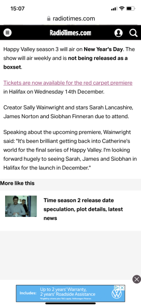 Happy Valley Series 3 Coming