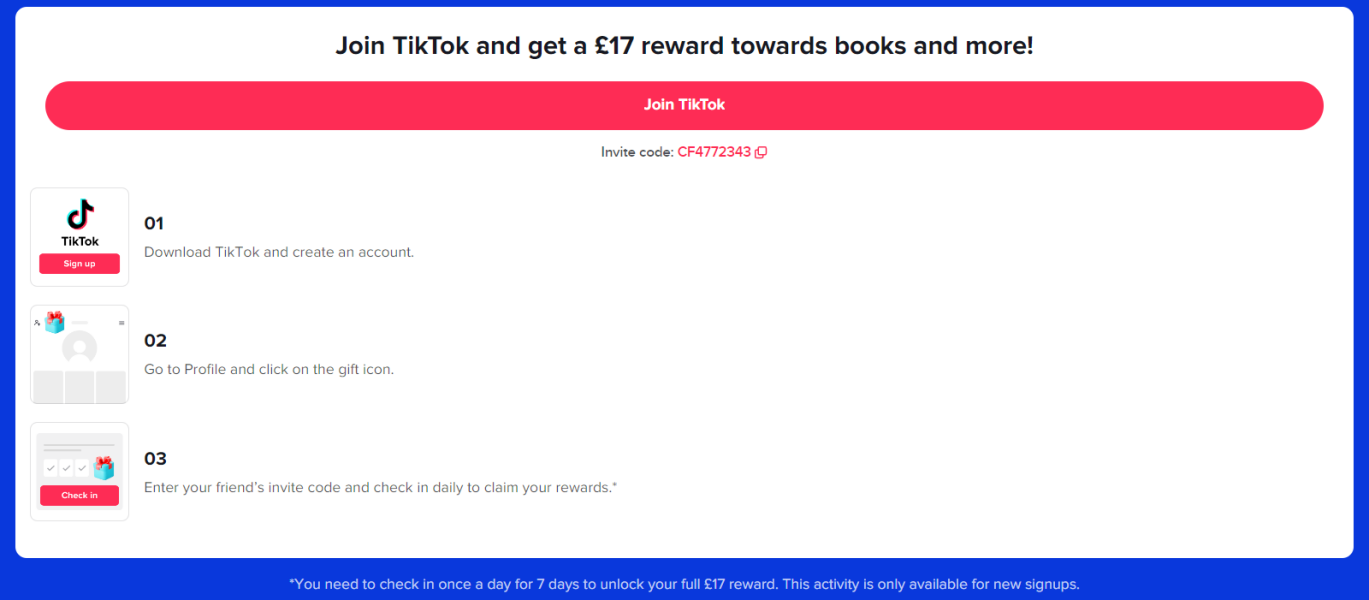 £17 Amazon voucher for signing up to TikTok