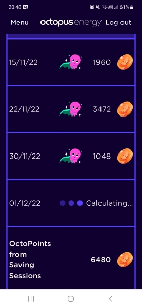 Octopus Saving Sessions