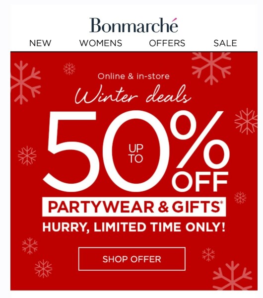 50% off partywear and Gifts at Bonmarche