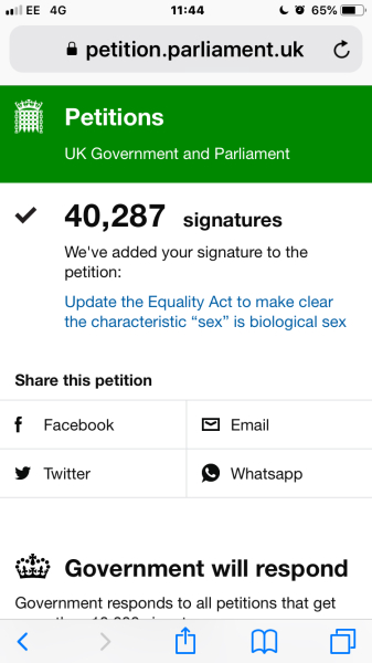 Update the Equality Act to make clear the characteristic “sex” is biological sex