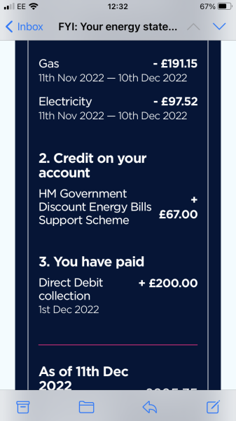 How much has your gas and electric cost you today?
