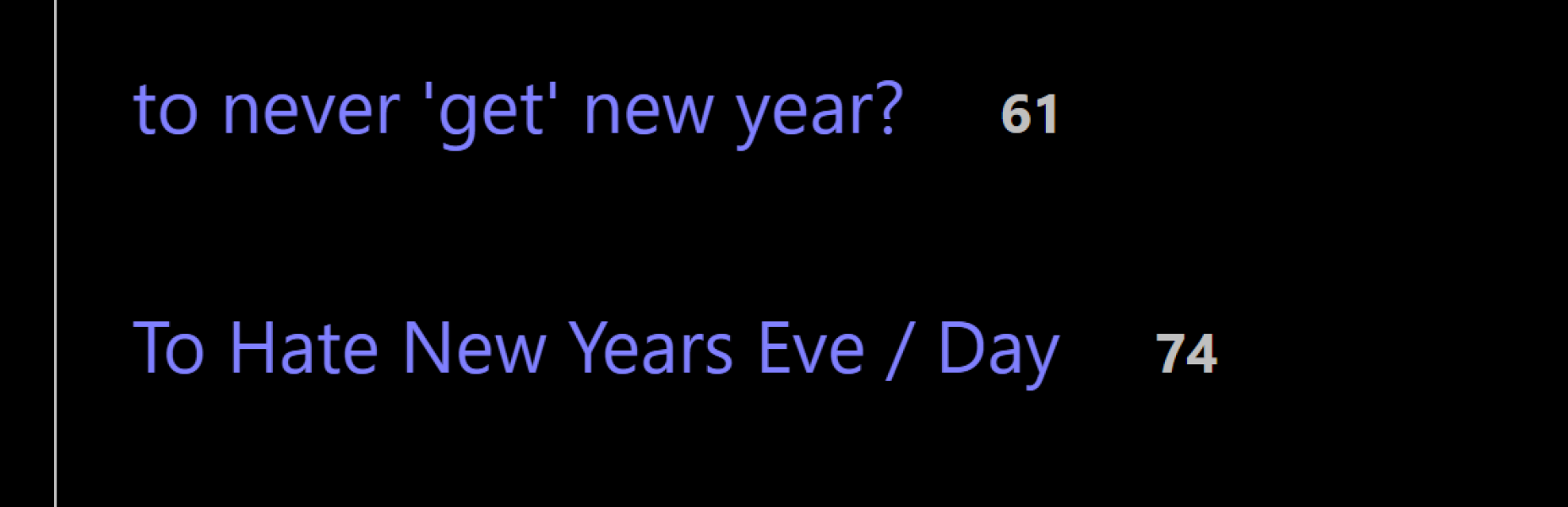 To Hate New Years Eve / Day