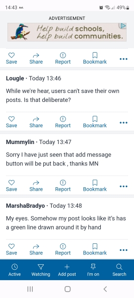 New feature - save threads & posts