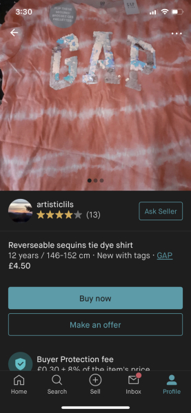 Please sell me this kids’ Gap T-shirt, it’s a favourite 