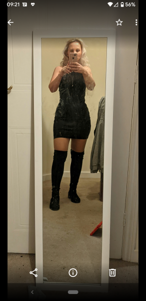 Wearing an unflattering outfit to a party 