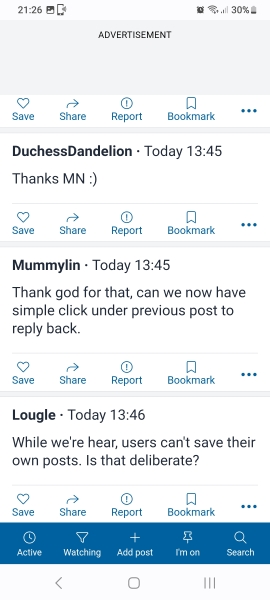 New feature - save threads & posts