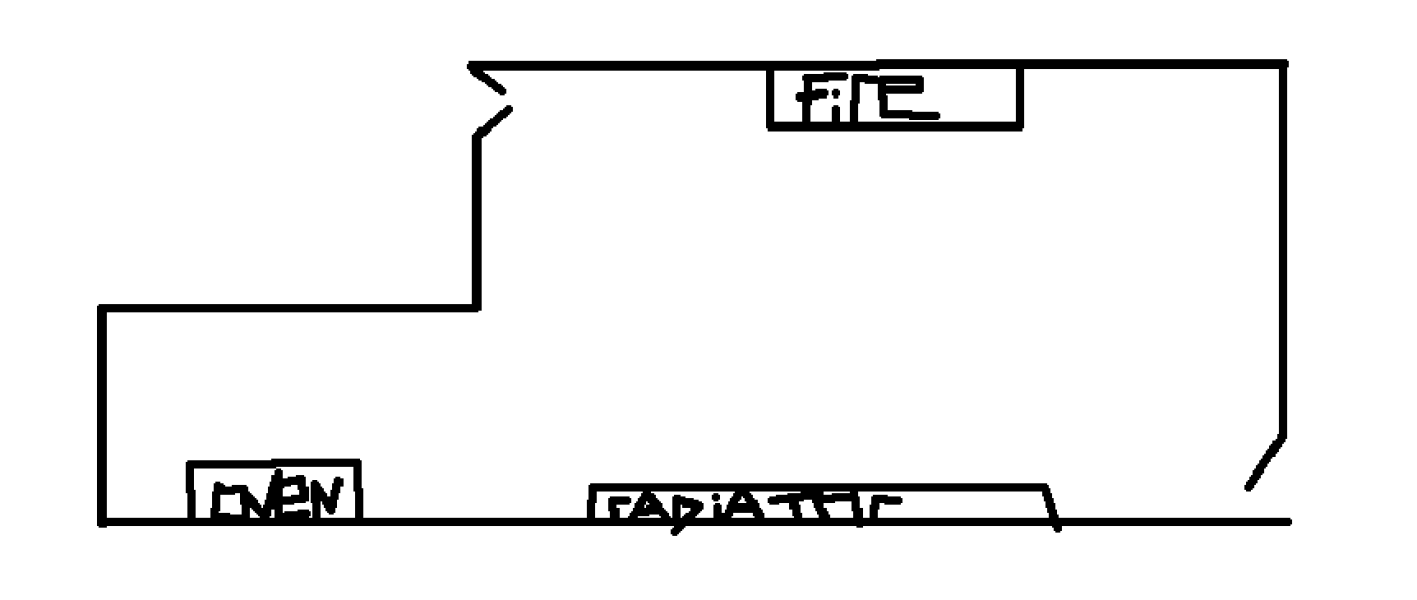 Radiator in kitchen
