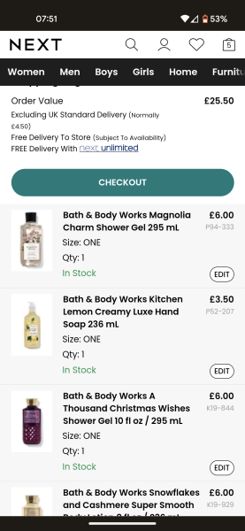 Bath & Body Works sale at Next
