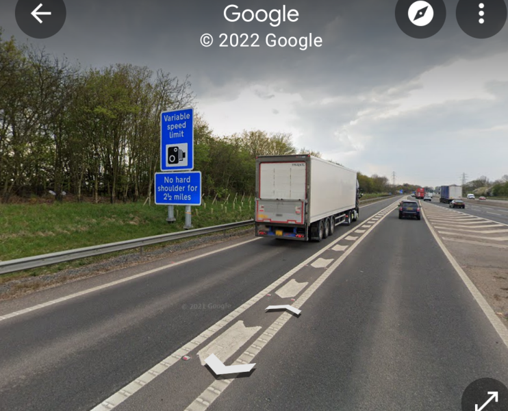 When joining the motorway....