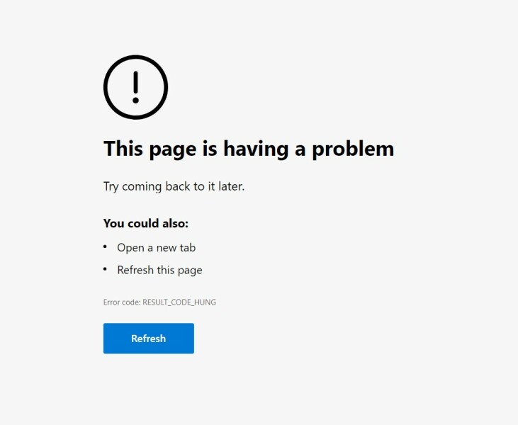 Page freezing/ Edge, only this site affected