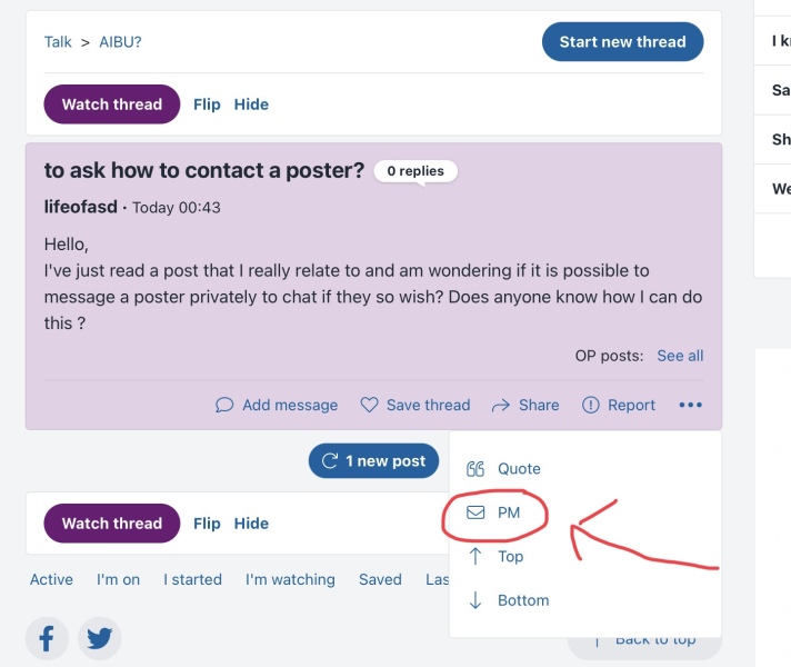 to ask how to contact a poster?