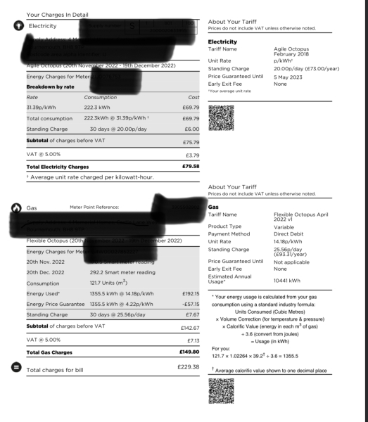 Bloody hell! Energy Bill £220!