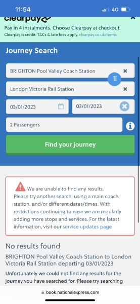 London appointment on 3rd Jan - no trains. No way round it?