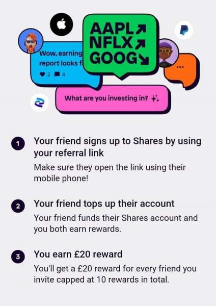 Shares earn up to £200 free!