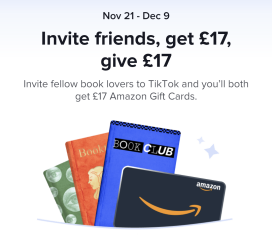 last chance - Join TikTok for £17 amazon credit