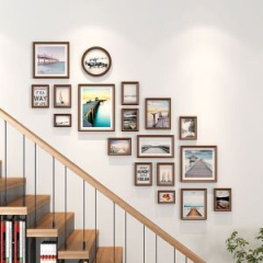 How to display photos on triangular wall