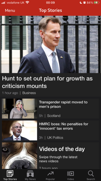 Jailing of trans rapist Isla Bryson Story no longer on main bbc news 