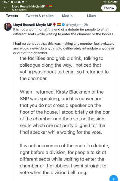 Miriam Cates abuse in HoC by Lloyd Russell-Moyle