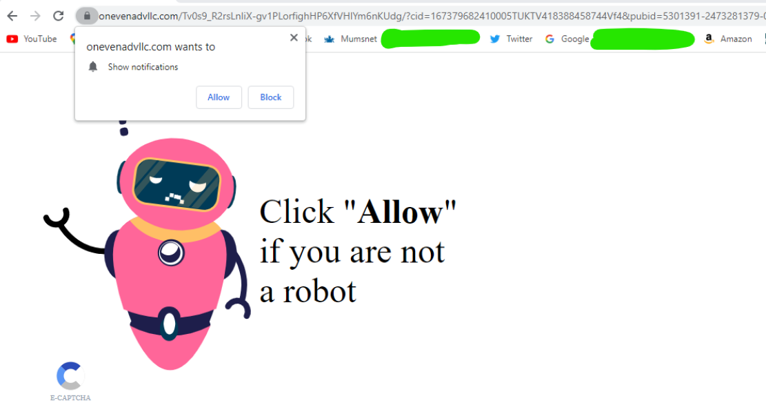 Scam diversions/pop-ups