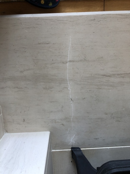 Help! Removing scratches marble hearth 