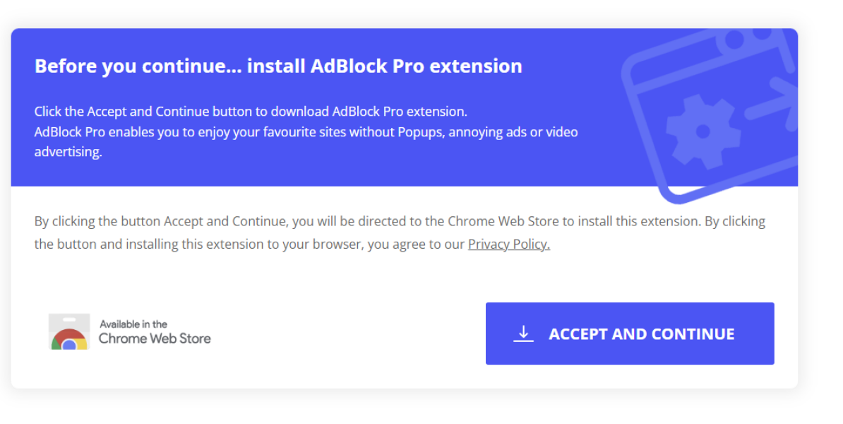 Scam diversions/pop-ups