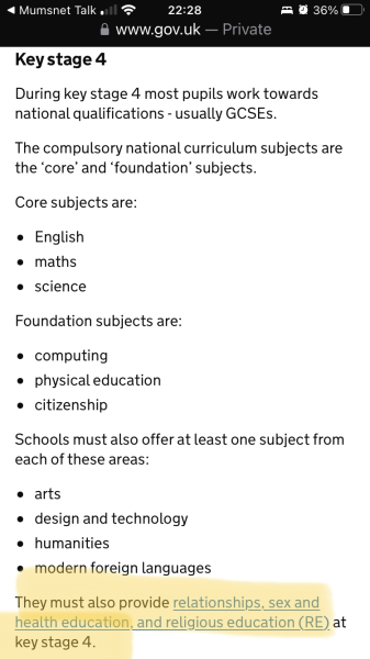 Does my son have to take the 5 core subjects