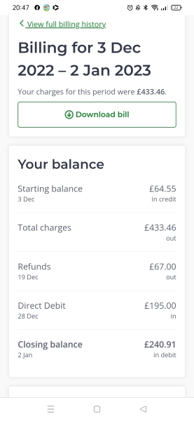 Energy payment question...