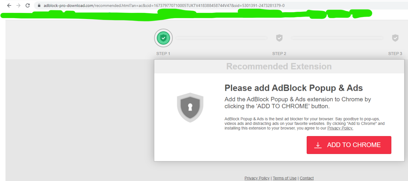 Scam diversions/pop-ups