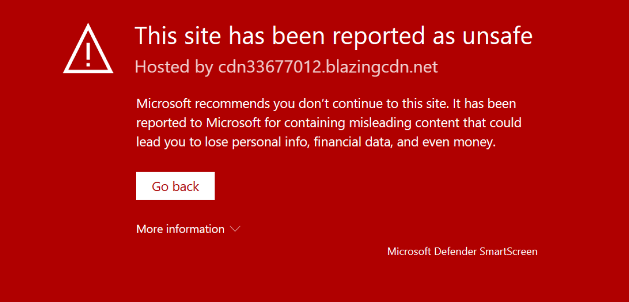 Scam diversions/pop-ups