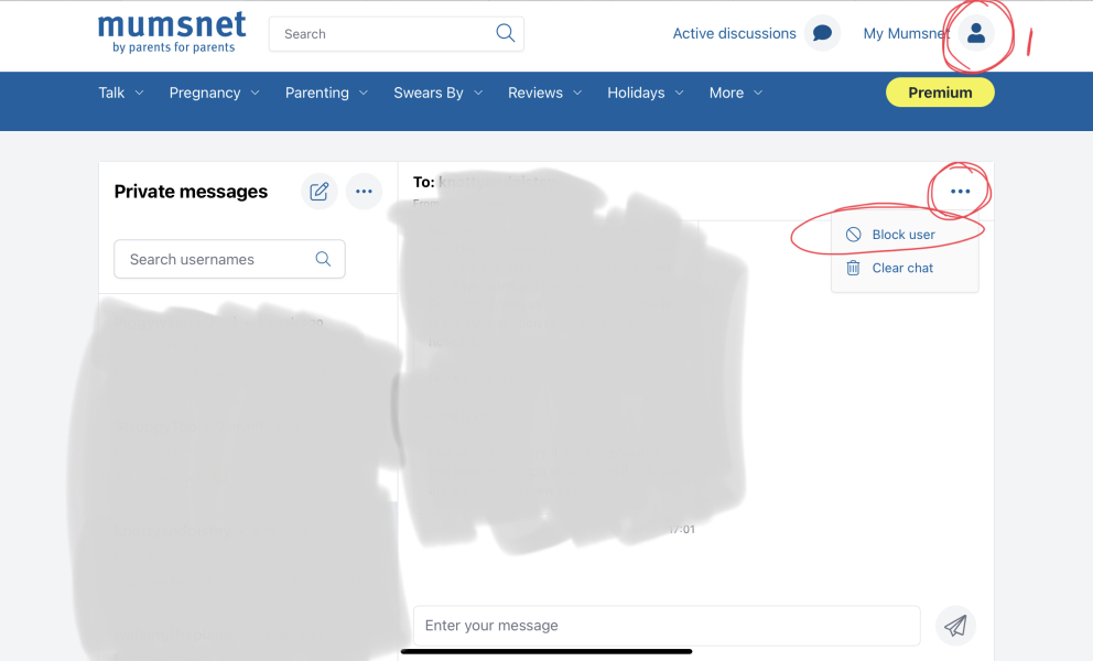 How do I block a user and what happens if they change name?