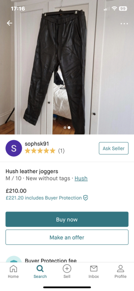 Hush oxblood leather joggers