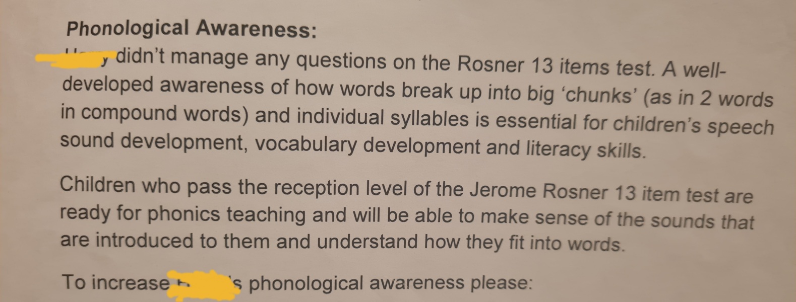 Failed hearing test twice at school 