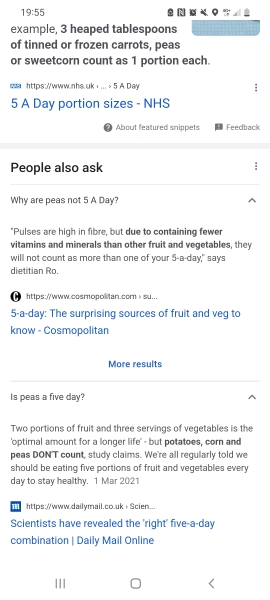Peas aren't classed as a 5 a day