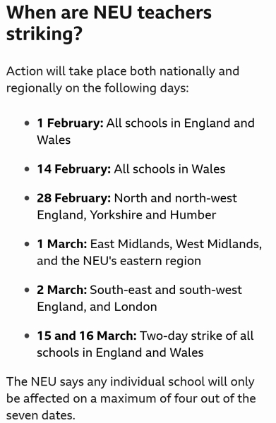 To be really worried about proposed teacher strikes.