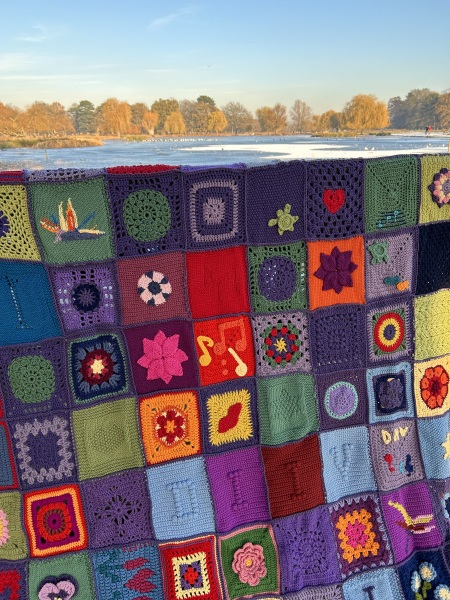 Woolly Hugs. A Blanket for lovely JungleZgok whose wonderful teenage son has died. 