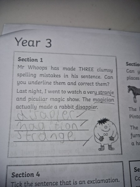 Teacher making errors 