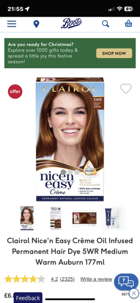 To ask for your go to auburn box hair dye