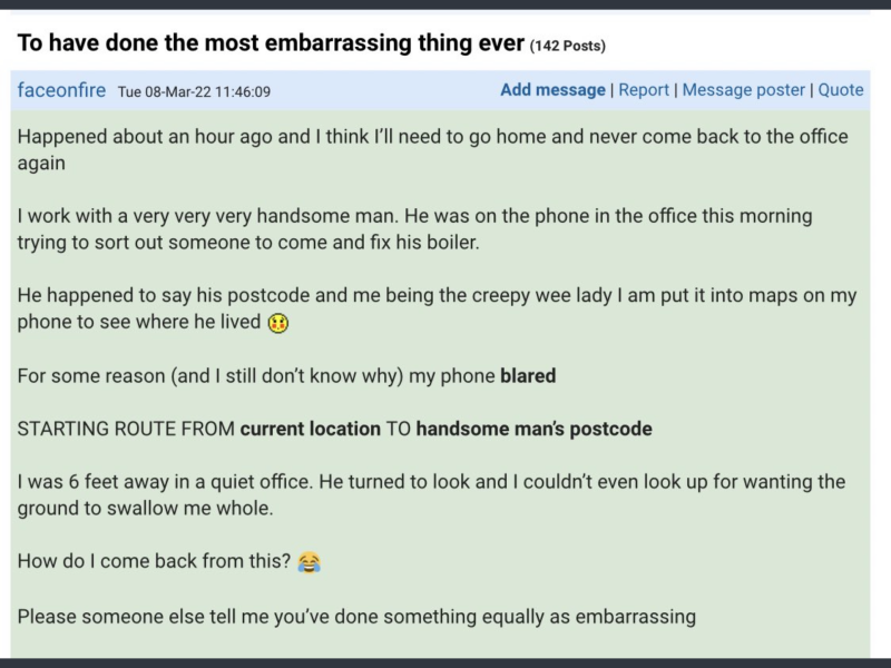 To be so embarrassed?