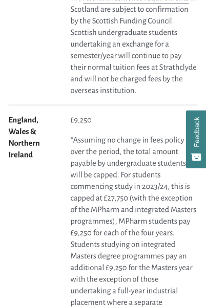 RUK fees at Scottish unis?