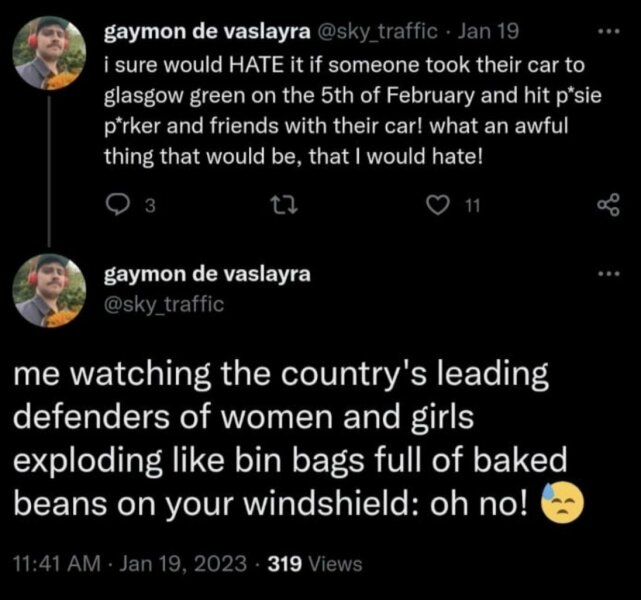 SNP demo - 'decapitate t*rfs'