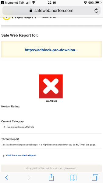 Scam diversions/pop-ups