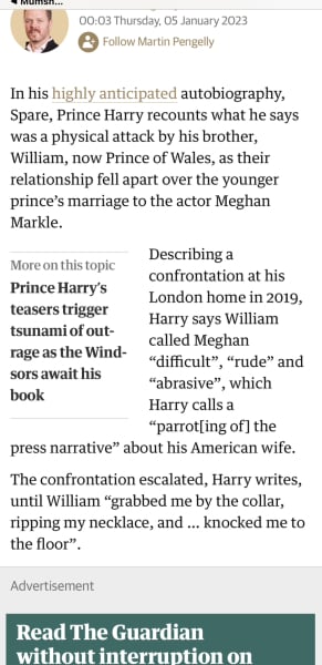 Harry alleges/describes William physically attacking him in 2019