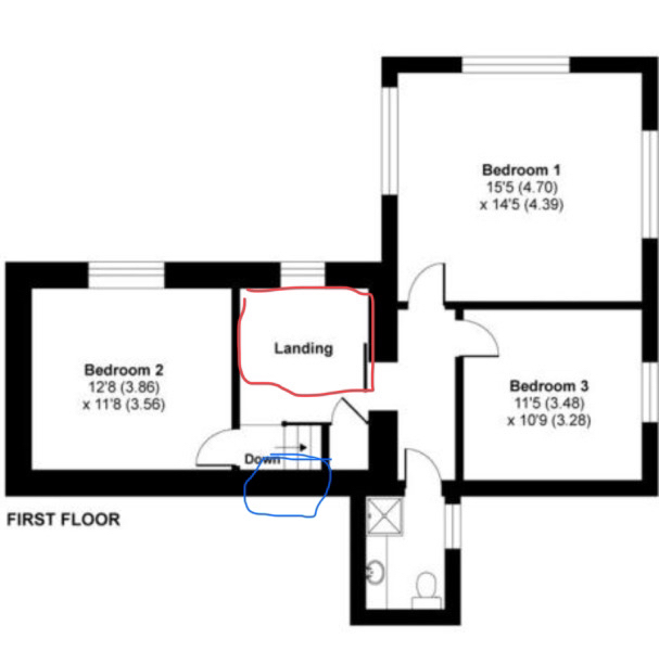Turning landing into 4th bedroom to sell