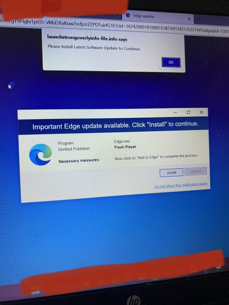 Scam diversions/pop-ups