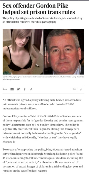 Another politician reverse-ferreting on men in women's prisons. So many skid marks on the roads today! Be safe out there, folks.