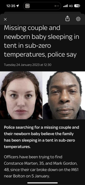 Family missing with newborn....