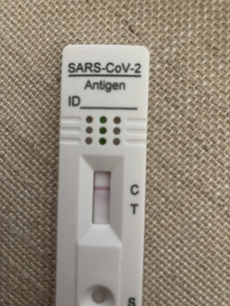 Covid test/pink smudge