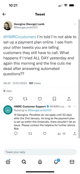 HMRC Payment line hanging up on me?! Anyone else?